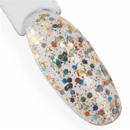 536 MollyNails 8gr - CRUSHED DIAMOND Smalto glitter oro holo semipermanente Soakoff