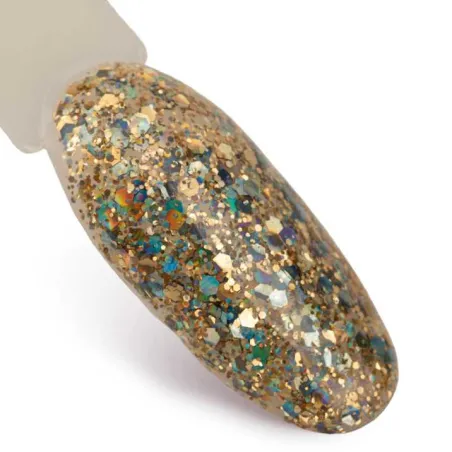 536 MollyNails 8gr - CRUSHED DIAMOND Smalto glitter oro holo semipermanente Soakoff