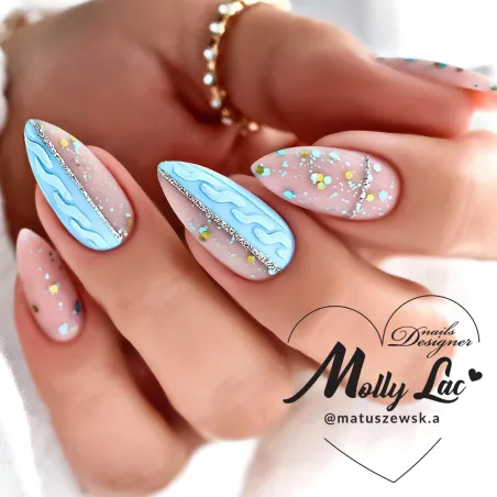 537 MollyNails 8gr - CRUSHED DIAMOND Smalto glitter tiffany holo semipermanente Soakoff