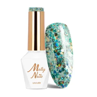 537 MollyNails 8gr - CRUSHED DIAMOND Smalto glitter tiffany holo semipermanente Soakoff