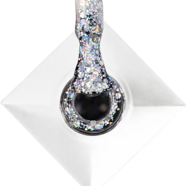 538 MollyNails 8gr - CRUSHED DIAMOND Smalto glitter argento holo semipermanente Soakoff