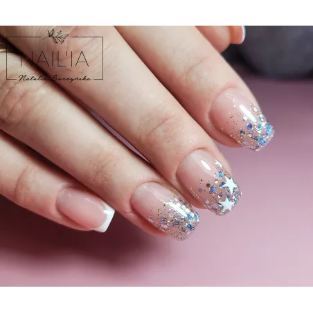 538 MollyNails 8gr - CRUSHED DIAMOND Smalto glitter argento holo semipermanente Soakoff