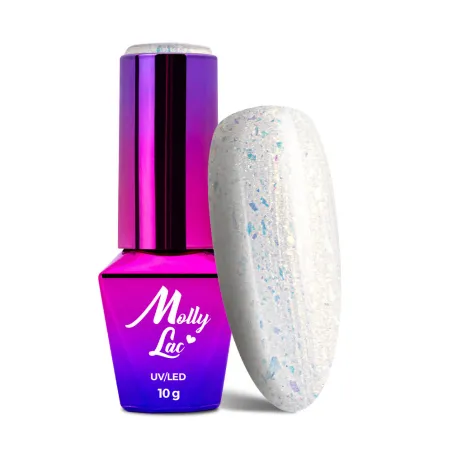 597 MollyLac 10gr - MERMAID WHISPERS Smalto effetto sirena bianco semipermanente Soakoff