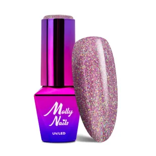 681 MollyLac 10gr - SHOCKING SHINE Smalto holo flash rosa semipermanente Soakoff