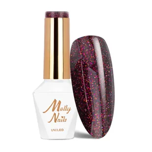 688 MollyLac 10gr - SHOCKING SHINE Smalto holo flash rosso semipermanente Soakoff