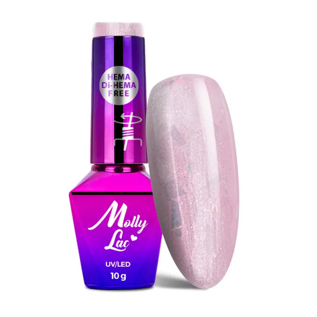 705 MollyLac 10gr - SPARKLING FRENCH Smalto rosa flakes semipermanente Soakoff