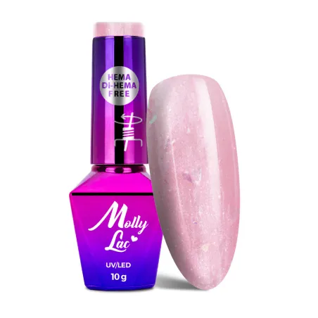 706 MollyLac 10gr - SPARKLING FRENCH Smalto rosa flakes semipermanente Soakoff