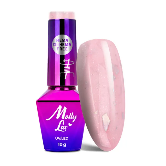 707 MollyLac 10gr - SPARKLING FRENCH Smalto rosa flakes semipermanente Soakoff