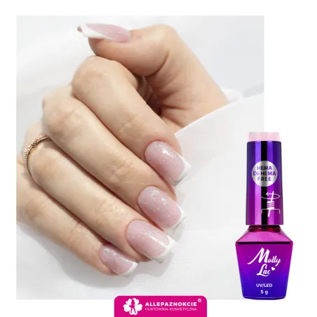 707 MollyLac 10gr - SPARKLING FRENCH Smalto rosa flakes semipermanente Soakoff