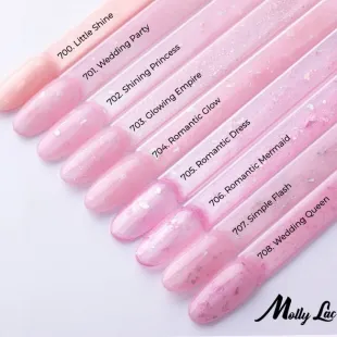 KIT SPARKLING FRENCH MollyLac 10gr - 9 Smalti rosa flakes semipermanente Soakoff