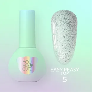 TOP EASY PEASY 5 Youarecute 5ml– Finish sigillante glitter argento senza dispersione