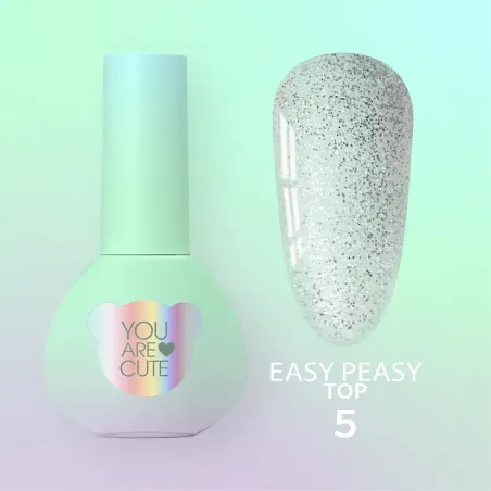 TOP EASY PEASY 5 Youarecute 5ml– Finish sigillante glitter argento senza dispersione