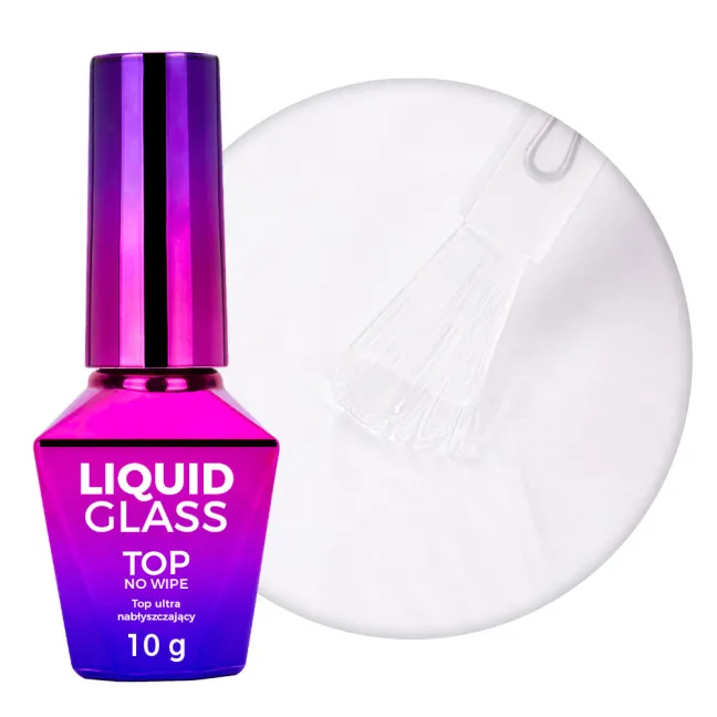 TOP LIQUID GLASS 10ml Finish topcoat no wipe senza dispersione Mollynails