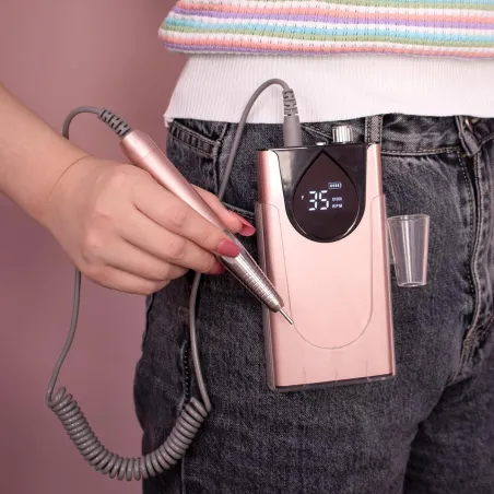 FRESA CLELIA Airock- Micromotore rosa metallizzato fresa portatile senza fili wireless 45W