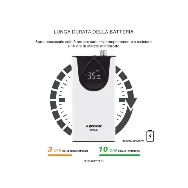 FRESA CLELIA Airock- Micromotore bianco fresa portatile senza fili wireless 45W