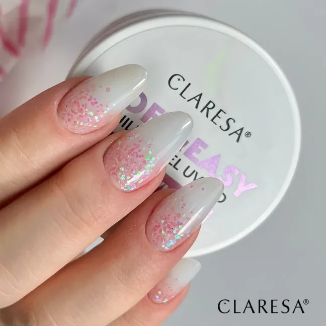 Gel costruttore Soft & Easy MILKY WHITE Claresa 45 gr, unghie CLARESA, GEL COSTRUTTORI unghie.
