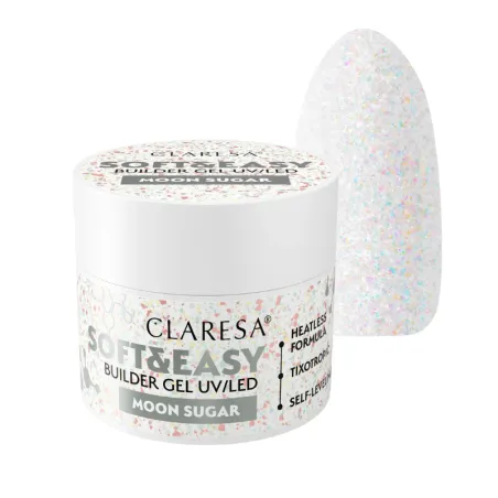 Soft & Easy MOON SUGAR 12gr Builder Gel costruttore bianco glitterClaresa