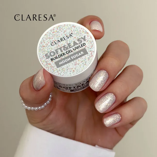 Soft & Easy MOON SUGAR 12gr Builder Gel costruttore bianco glitterClaresa
