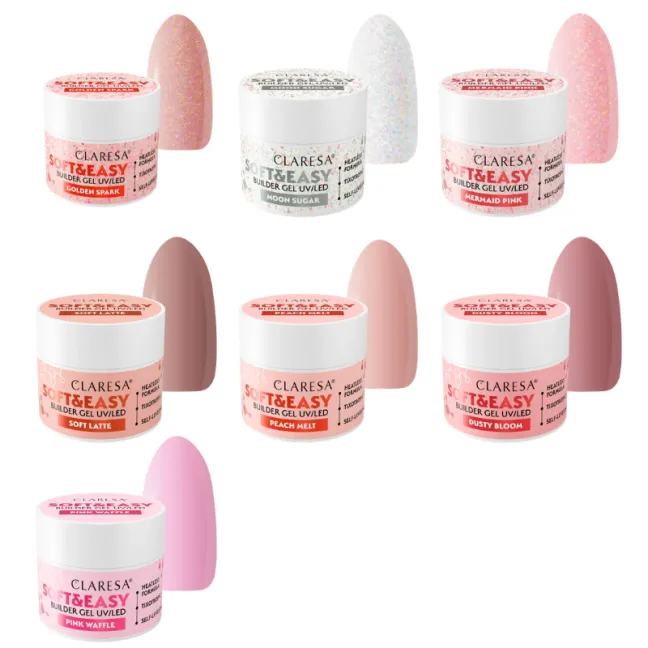 Soft & Easy MOON SUGAR 12gr Builder Gel costruttore bianco glitterClaresa