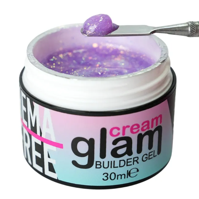Cream glam GIRL STURDUST 30ml - Builder Gel Fast Hars costruttore viola glitter denso Bsn 30ml