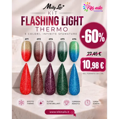 Kit FLASHING THERMO - 5 colori semipermaneti termo Mollylac 5ml
