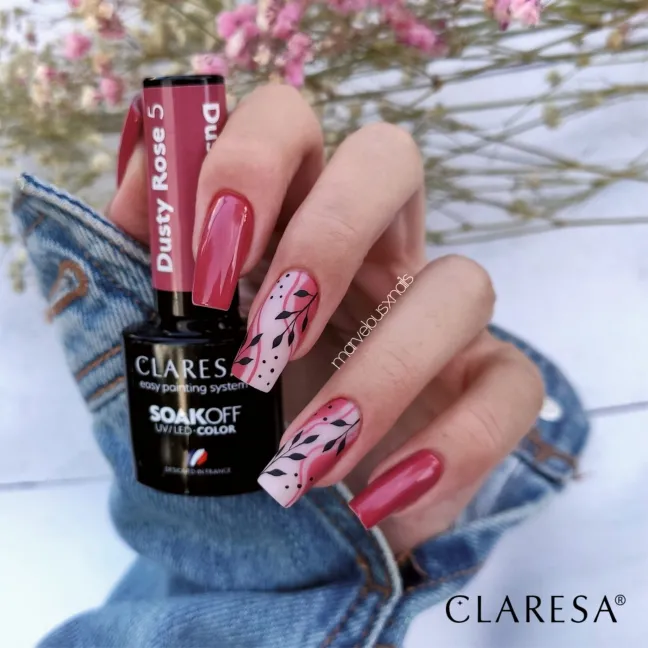 DUSTY ROSE 5 Claresa 5ml - Semipermanente bordeaux Polish soakoff