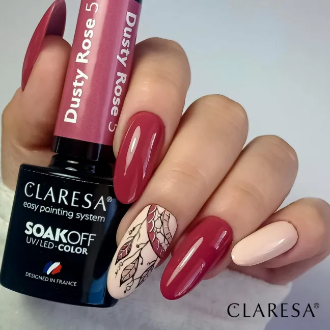 DUSTY ROSE 5 Claresa 5ml - Semipermanente bordeaux Polish soakoff