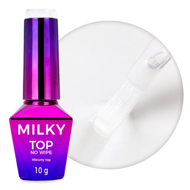 TOP MILKY CREAM WHITE Mollynails 10ml - Finish senza dispersione bianco Mollylac