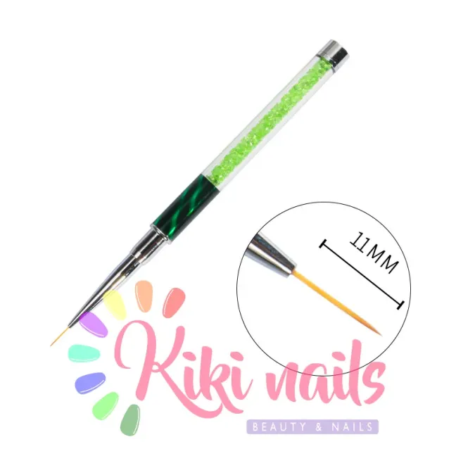 Pennello nail art, punta fine, 11 mm, modello cat eye verde chiaro, unghie Altro, PENNELLI unghie.