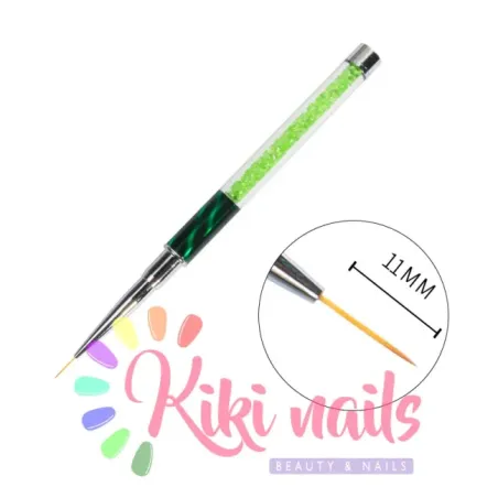 Pennello nail art, punta fine, 11 mm, modello cat eye verde chiaro, unghie Altro, PENNELLI unghie.