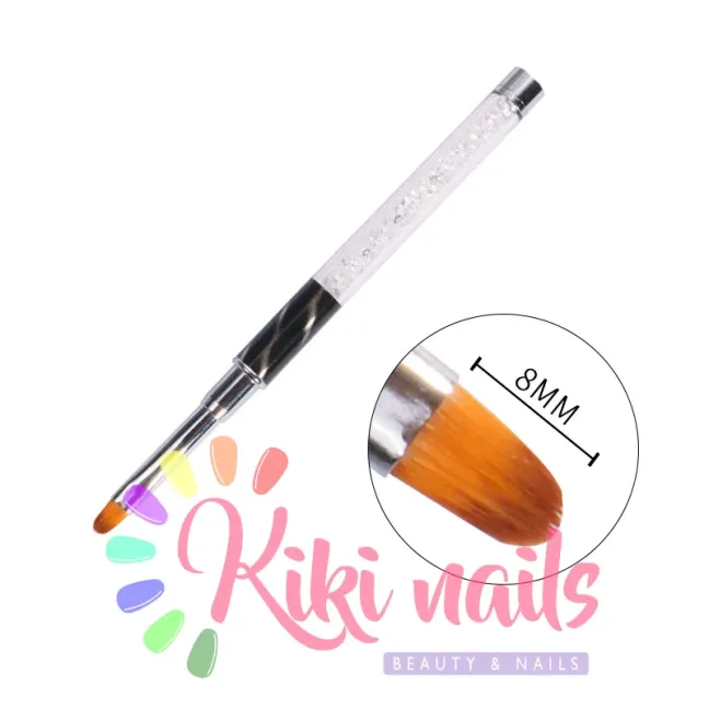 Pennello colore, punta tonda, 8 mm, modello cat eye bianco, unghie Altro, PENNELLI unghie.