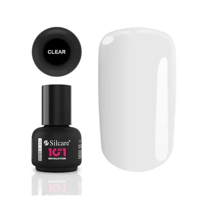 Base Revolution 10in1 CLEAR Hibryd gel Silcare 15 ml, unghie Silcare, BASI & TOP unghie.