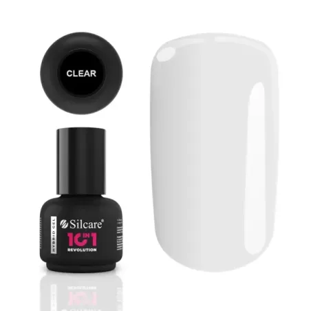 Base Revolution 10in1 CLEAR Hibryd gel Silcare 15 ml, unghie Silcare, BASI & TOP unghie.