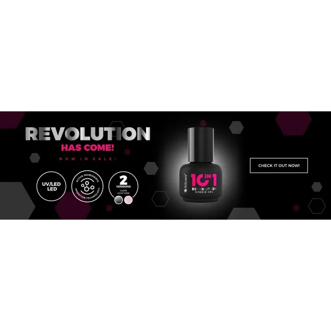 Base Revolution 10in1 CLEAR Hibryd gel Silcare 15 ml, unghie Silcare, BASI & TOP unghie.