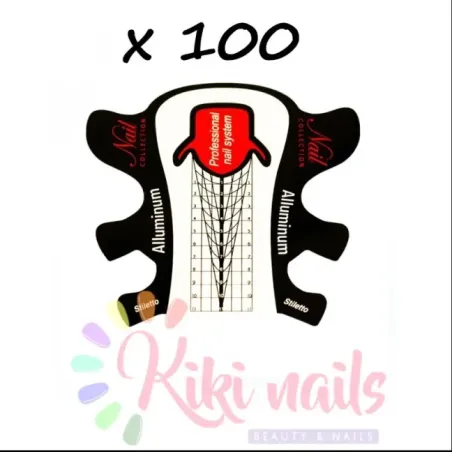 Cartine nail form in alluminio "Stiletto alluminium" 100 pz, unghie Altro, NAILFORM CARTINE - TIP unghie.