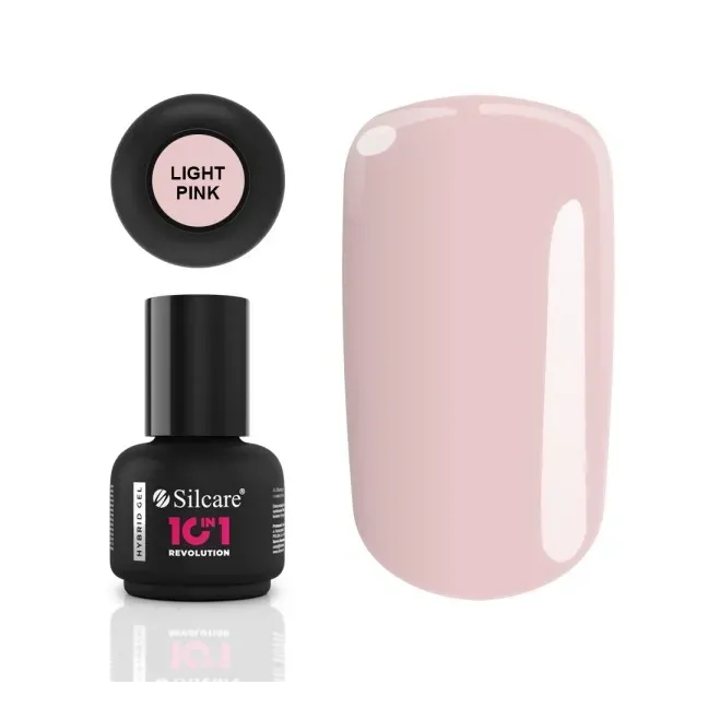 Base Revolution 10in1 LIGHT PINK Hibryd gel Silcare 15 ml, unghie Silcare, BASI & TOP unghie.