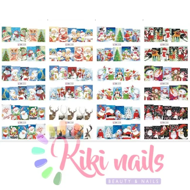 Foglio 12 Water decal tema NATALE 4, unghie Altro, OUTLET unghie.