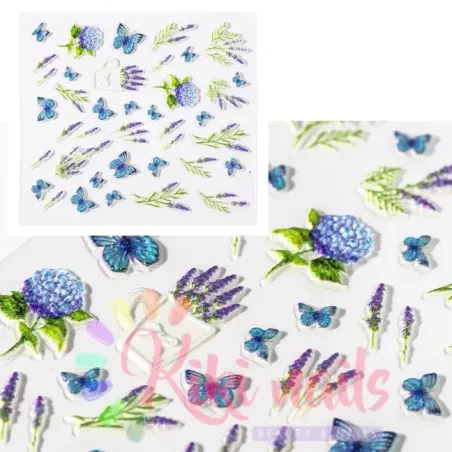 Stickers nail 5D  lavanda, decorazione in rilievo, unghie Allepaznokcie, OUTLET unghie.