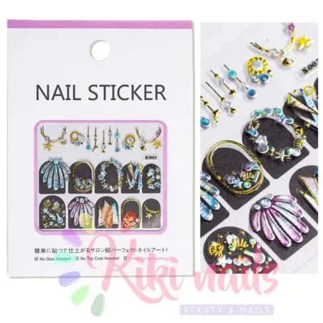 Stickers nail metallizzati JEWELRY SUMMER, unghie Altro, WATER DECAL - STICKERS unghie.