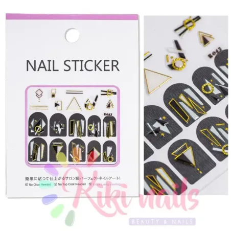 Stickers nail metallizzati JEWELRY GEOMETRIC, unghie Altro, WATER DECAL - STICKERS unghie.