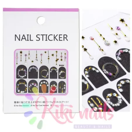 Stickers nail metallizzati JEWELRY STAR, unghie Altro, WATER DECAL - STICKERS unghie.