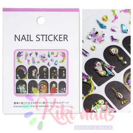 Stickers nail metallizzati JEWELRY LAVANDER, unghie Altro, OUTLET unghie.