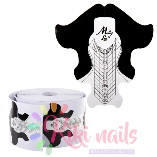 Cartine nail form in alluminio PREMIUM MOLLYLAC Allepaznokcie 100 pz, unghie Allepaznokcie, NAILFORM CARTINE - TIP unghie.