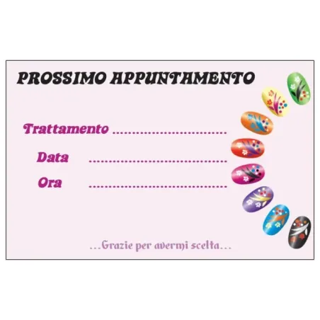 Biglietti appuntamento nails 50 pz, unghie Altro, GADGET & ALTRO unghie.