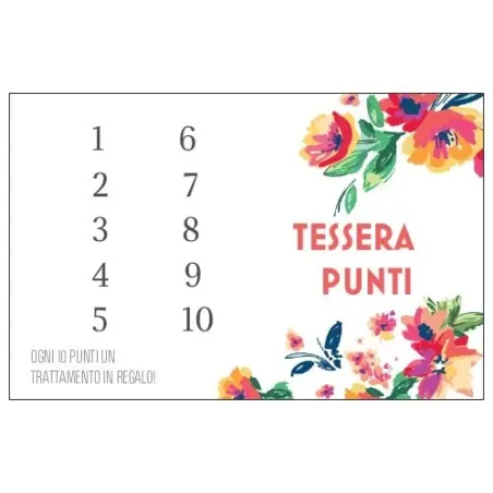 Biglietti TESSERA PUNTI 10pz, unghie Altro, GADGET & ALTRO unghie.