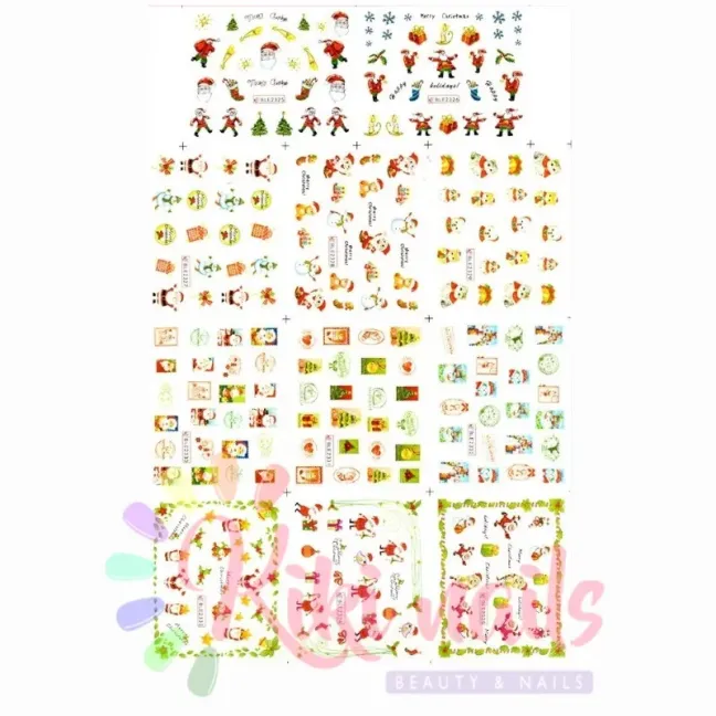 Foglio 11 Water decal tema NATALE 5, unghie Altro, OUTLET unghie.