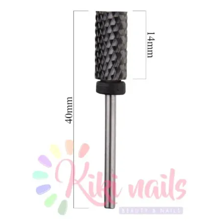 Punta fresa smontaggio aggressiva,forma Barrel, in ceramica nera, unghie Allepaznokcie, PUNTE FRESA unghie.