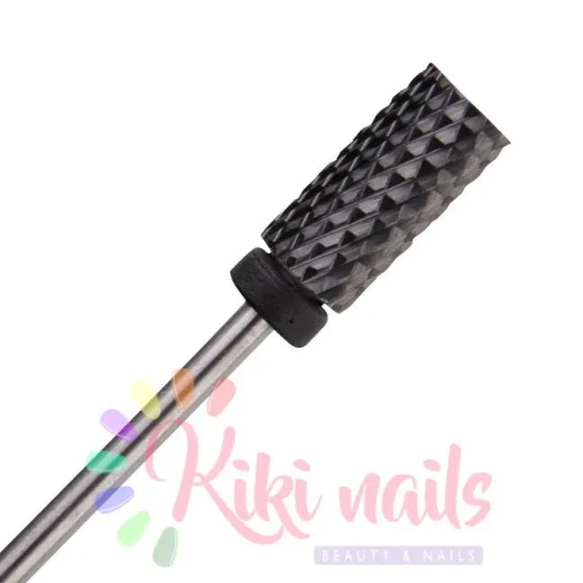 Punta fresa smontaggio aggressiva,forma Barrel, in ceramica nera, unghie Allepaznokcie, PUNTE FRESA unghie.