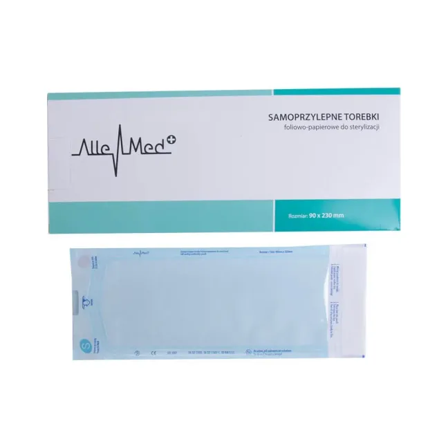Buste per sterilizzazione autosigillanti 90x230 mm Medal 200 pz, unghie Allepaznokcie, MONOUSO unghie.