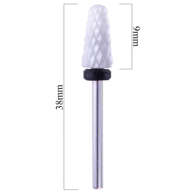 Punta fresa smontaggio aggressiva, forma piramide, in ceramica, unghie Allepaznokcie, PUNTE FRESA unghie.
